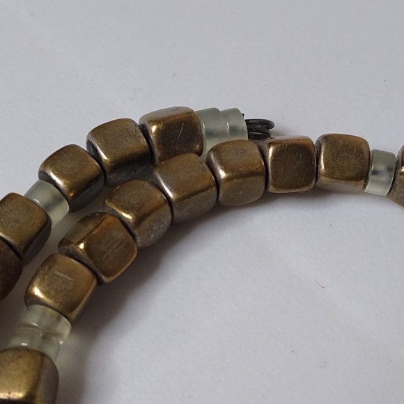 Vintage Square Metal Bead Expanding Bracelet - Picture 7 of 13